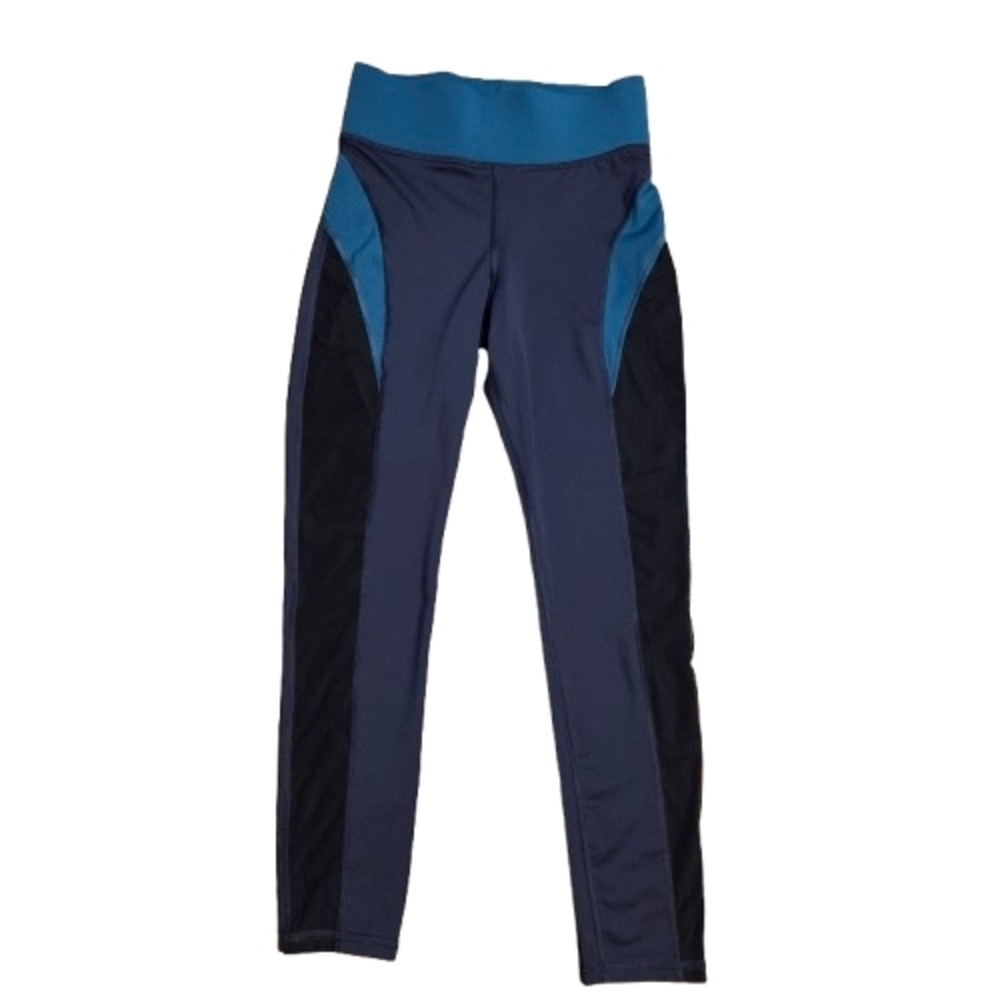 MICHI Navy, Teal And Black Mesh Leggings